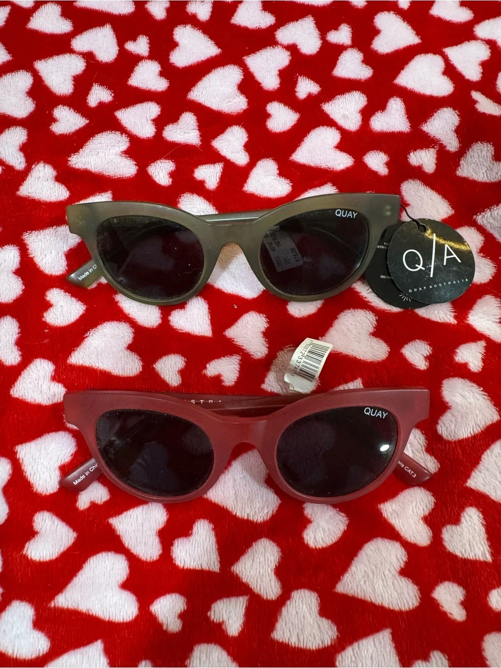 Quay Australia Kids Cat-Eye Sunglasses in Olive and Red 1 for 30 Both for 50